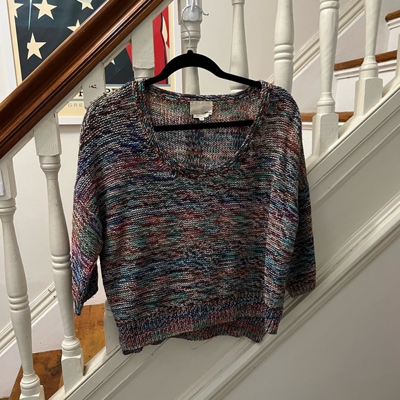 Aritzia - Wilfred - Le Fou Women’s L Masako Multicolor Crop Sweater - Picture 4 of 6